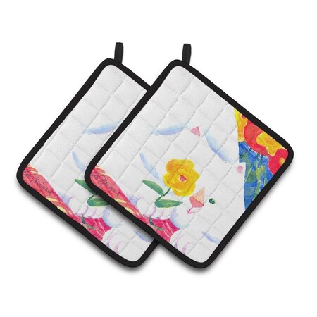 Carolines Treasures Big White Cat Pair of Pot Holders 6114PTHD